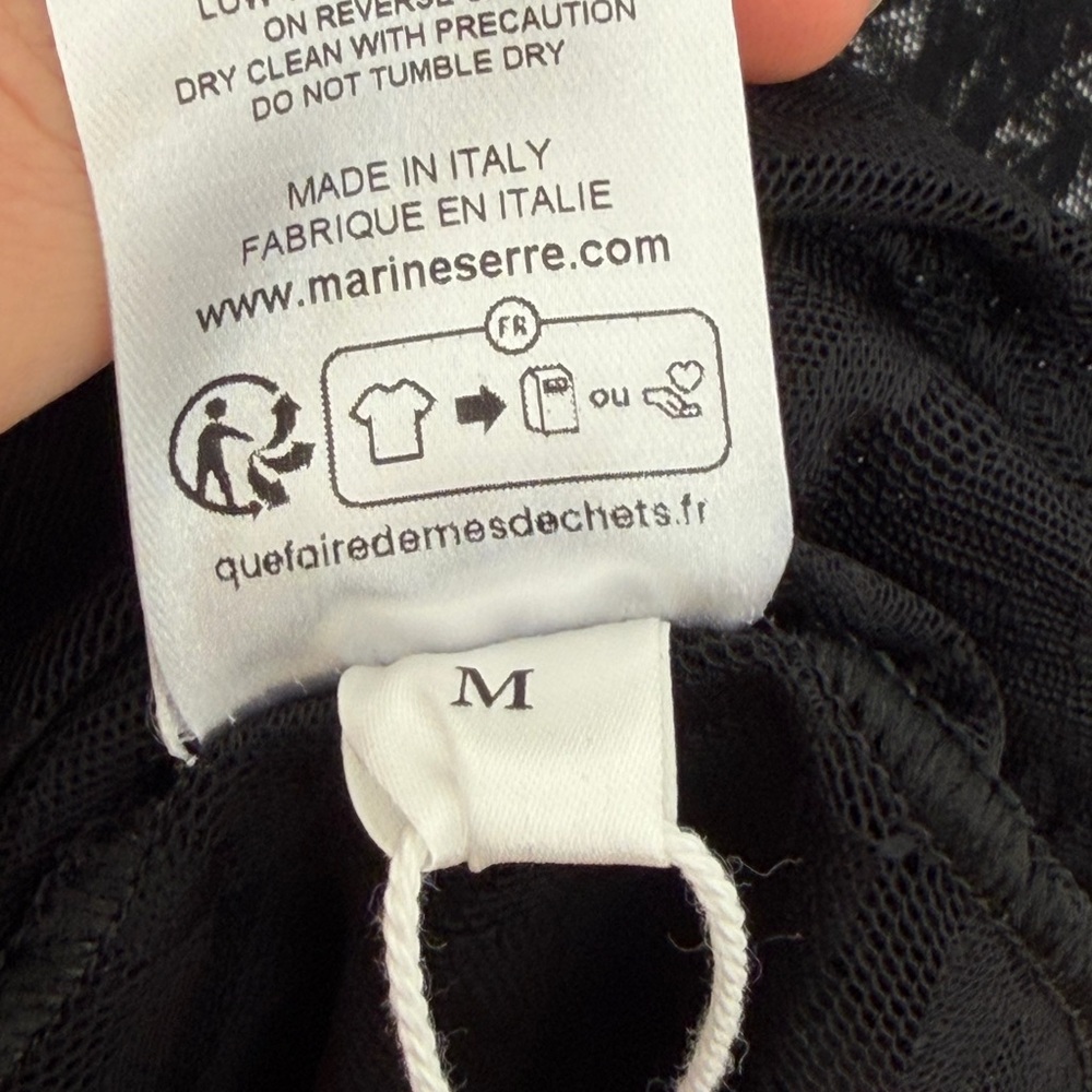 Marine Serre Black Patterned Sheer Top - Picture 5 of 6